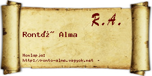 Rontó Alma névjegykártya